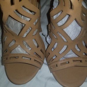 Bamboo Peep Toe chunky  Heel